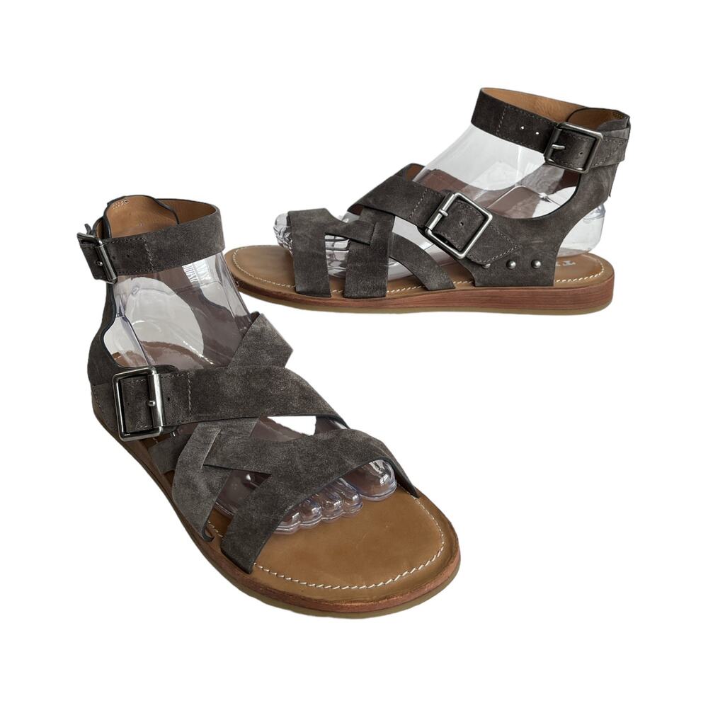 Trask Roxanne Sandals Gray Suede 9